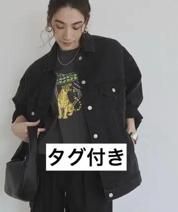 [ 새상품 택 포함 ] ANGIE 빅 실루엣 데님 자켓 블랙