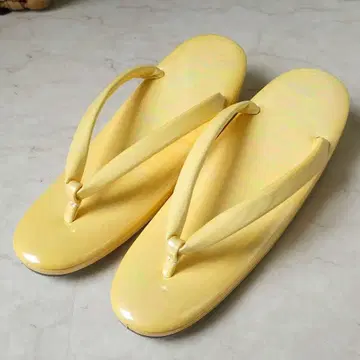 젠야 조리 옐로우 컬러 오로라 가공 조리 일본 의류 기모노