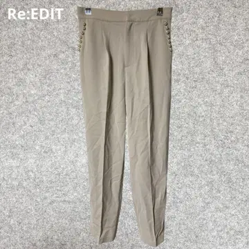 Re:EDIT 펄 디자인 턱 테이퍼드 팬츠