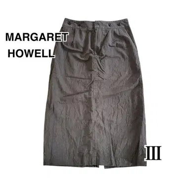 MARGARET HOWELL 마가렛호웰 린넨 미디 스커트