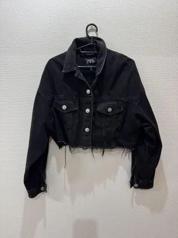 ZARA 블랙 크롭 데님 자켓 S 사이즈