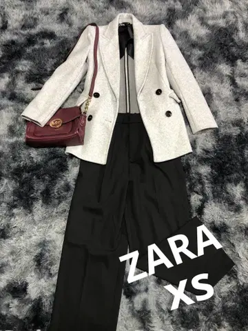 ZARA 그레이 더블 브레스트 자켓