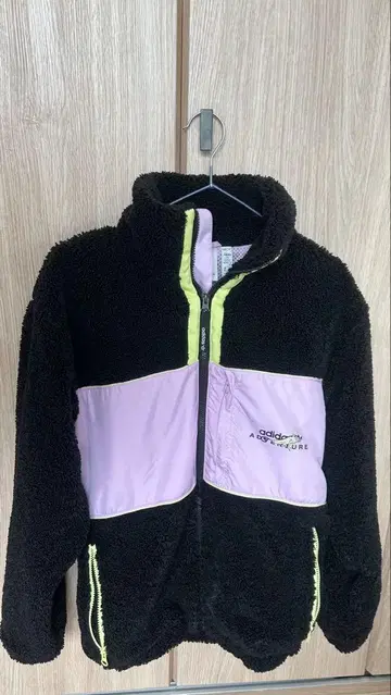 adidas 플리스 자켓 블랙/보라색