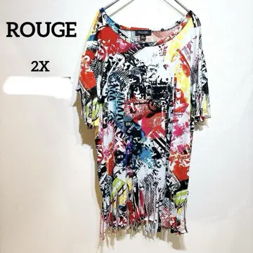 ROUGE [ 2X ] 그래픽 티셔츠 그래피티 힙합 빅