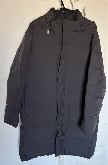 유니클로 UNIQLO 다크 그레이 후드 부착 롱 다운 코트 XL 사이즈