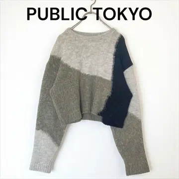 PUBLIC TOKYO 파브릭토쿄 샤기 숏 니트