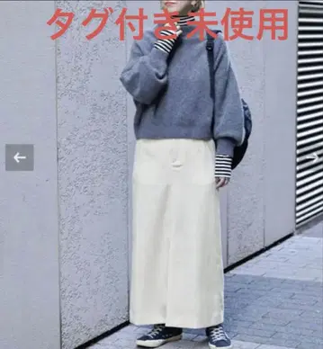 미사용 서스펜더 부착 타이트 스커트