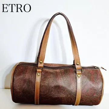 ETRO 에트로 원통형 핸드백 페이즐리 무늬 가죽 새상품급
