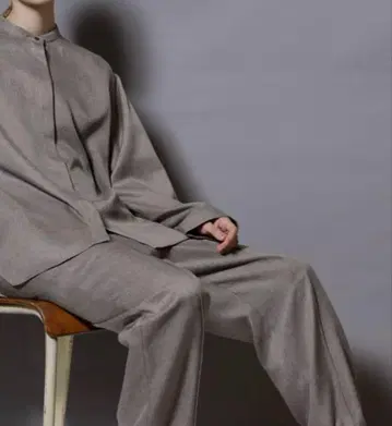 [하자품] FLORENT 멜란지 블라우스 스탠드 카라 셔츠 SIZE 1