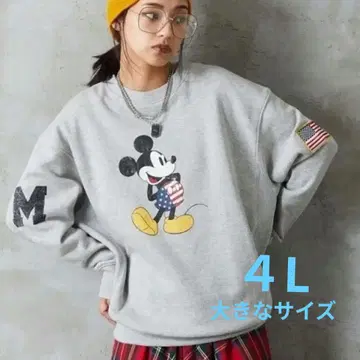 디즈니 미키 빈티지풍 맨투맨 트레이닝복 4L 빅 사이즈