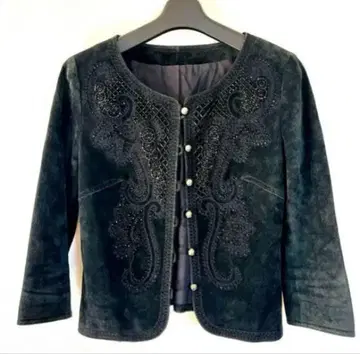 새상품급 NOVESPAZIO 자수 가죽 자켓