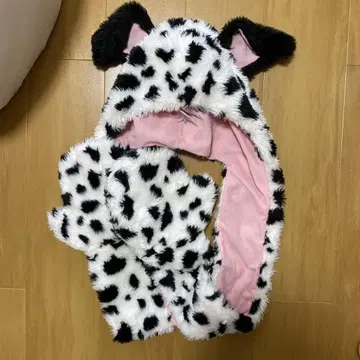 달마시안 패턴 후드 머플러