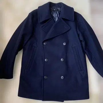 UNIQLO +J 네이비 울 더블 브레스트 피코트 M