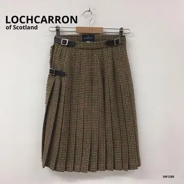 LOCHCARRON 로캐런 울 플리츠 랩 스커트 하운드투스