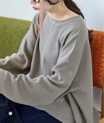 T셔츠 한정판 전개 와플 숏 라운드 크루넥 풀오버