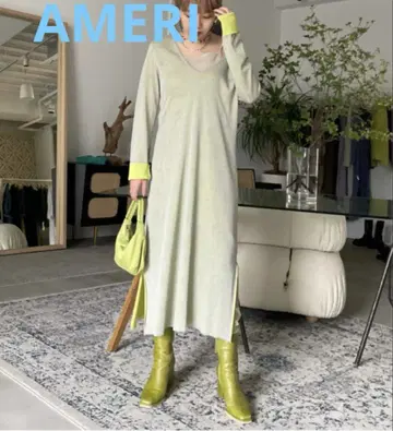 AMERI 프리 사이즈 롱 니트 원피스