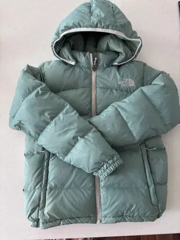 THE NORTH FACE 후드 부착 다운 자켓 민트 그린