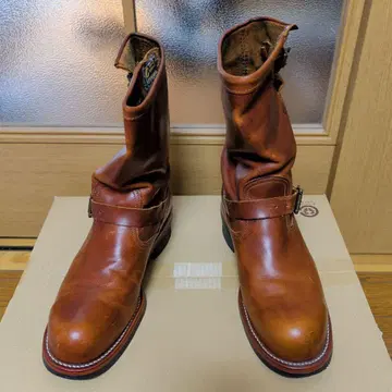 브라운 엔지니어 부츠 가죽제