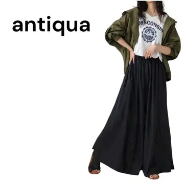 antiqua 개더 스커트 여성용 롱 스커트 블랙 새상품
