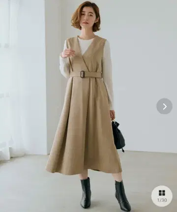 grove 스웨이드라이크 2way 베스트 원피스