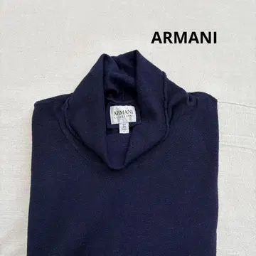 ARMANI 다크 블루 터틀넥 스웨터 EU54