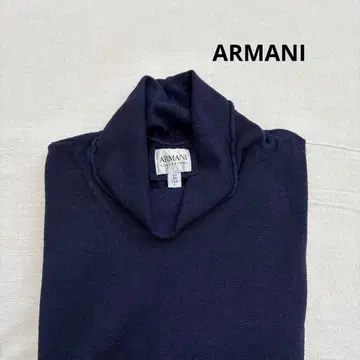 ARMANI 다크 블루 터틀넥 스웨터 EU54
