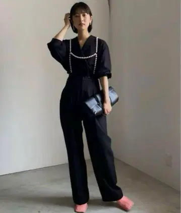 Ameri DROP PEARL SUSPENDER PANTS