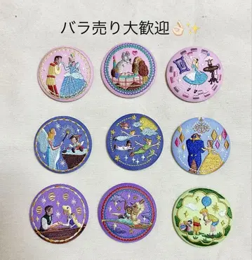 디즈니 캐릭터 디즈니 자수 캔뱃지 비스킷