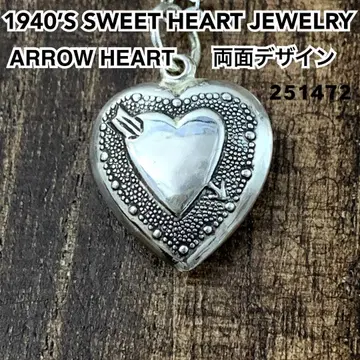 스위트하트 주얼리 애로우 하트 실버 빈티지 목걸이 양면
