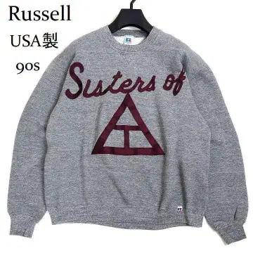 90s USA제 러셀 칼리지 맨투맨 솔로리티 와펜 그레이 L
