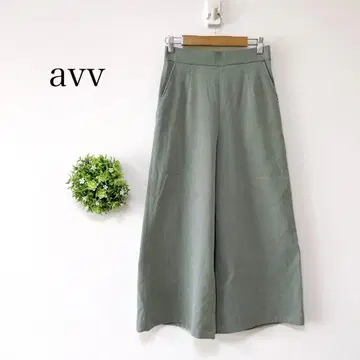 avv 아베베 [ S ] 와이드 팬츠 허리밴딩 스웨이드풍 심플