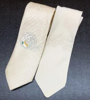 넥타이 세트 2개 화이트 관혼상제 리메이크 니시진 비단 예복