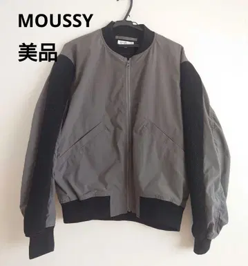 [ 새상품급 ] MOUSSY 마우지 이소재 콤비 자켓 블루종 프리 사이즈