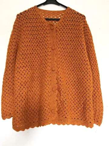 말리온 빈티지 구제 의류 시스루 니트 가디건 긴팔