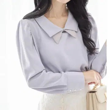 [ 새상품급 ] 토코 클로젯 블라우스 더블 칼라 펄 리본