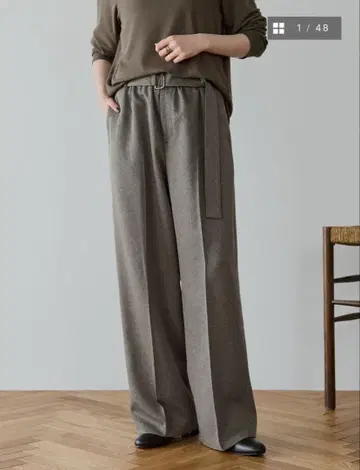 crewre 프리 웨스트 벨티드 팬츠 ash brown 사이즈 1