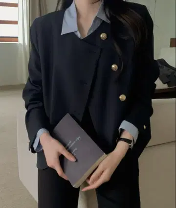 페미닌 노칼라 오버 자켓