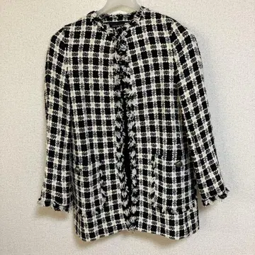 ZARA 노카라 트위드 코트