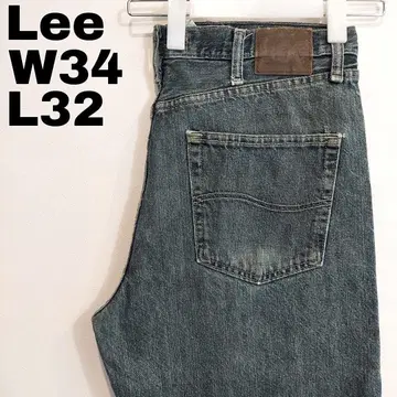 Lee W34 다크 블루 데님 하의 히게 구제 의류 파랑 13354