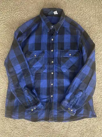 DAKOTA 2XL 파랑 블랙 체크 플란넬 셔츠