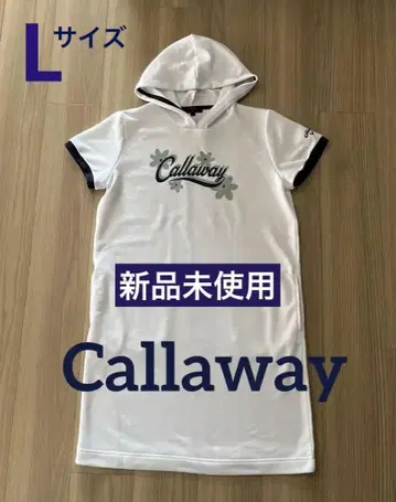 [ 새상품 ] Callaway 화이트 후드 부착 후드티 원피스 L 사이즈