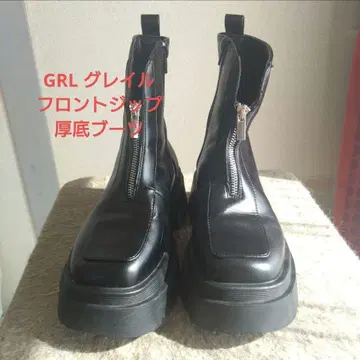 GRL 프론트 지퍼 부츠 스퀘어토 그레일 24cm
