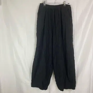 와이드 팬츠 블랙 [ M ] 넉넉한 허리밴딩 편안함 무지 쾌적