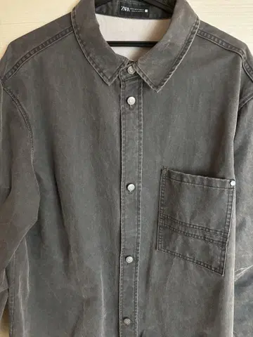 ZARA 그레이 데님 셔츠 XL
