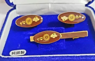 [새상품] 순은제 천황폐하 황후폐하 경호 기념 커프스 세트