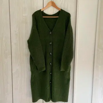 LOWRYS FARM 로리즈팜 니트 롱 가디건 그린