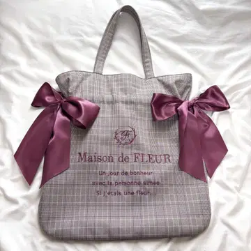 maison de fleur 더블 리본 개더 토트백