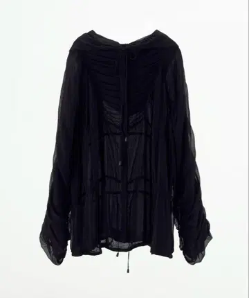 미사용 새상품 ZARA 드레이프 후드 블라우스 블랙 S 사이즈
