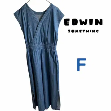 EDWIN SOMETHING 데님 블루 반팔 민소매 원피스