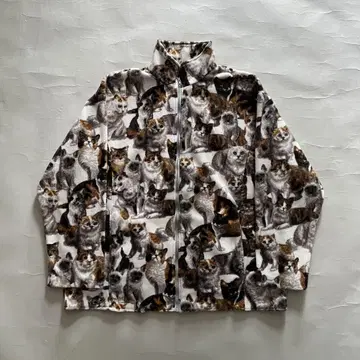 고양이 무늬 애니멀 플리스 자켓